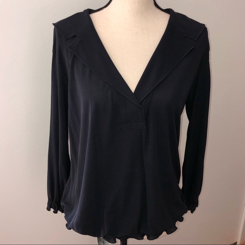 Charles Nolan | New York | navy blue silk top | M